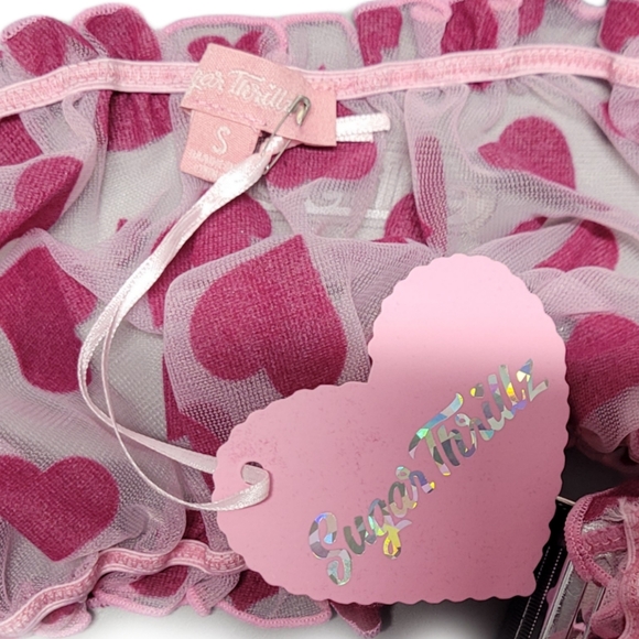 Sugar Thrills Flocked Chiffon Crop Top - Picture 10 of 11